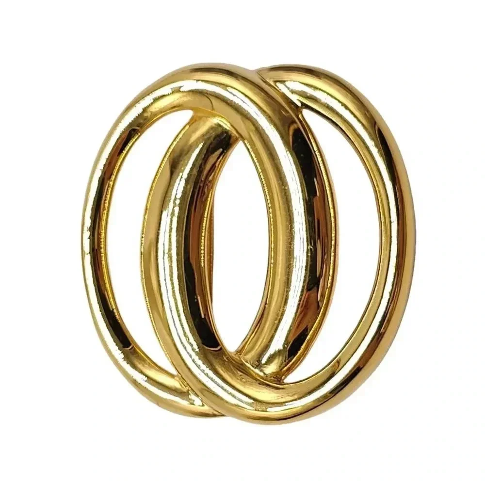 Monet Double Circle Infinity Brooch Pin Gold Tone Vintage